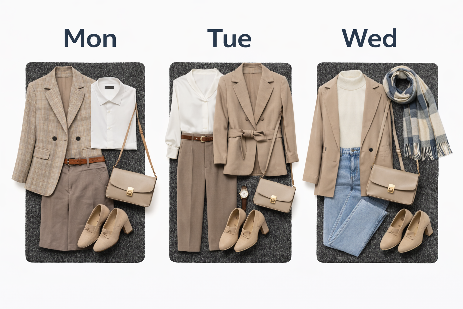 Practical variety weekly outfit rotation visual