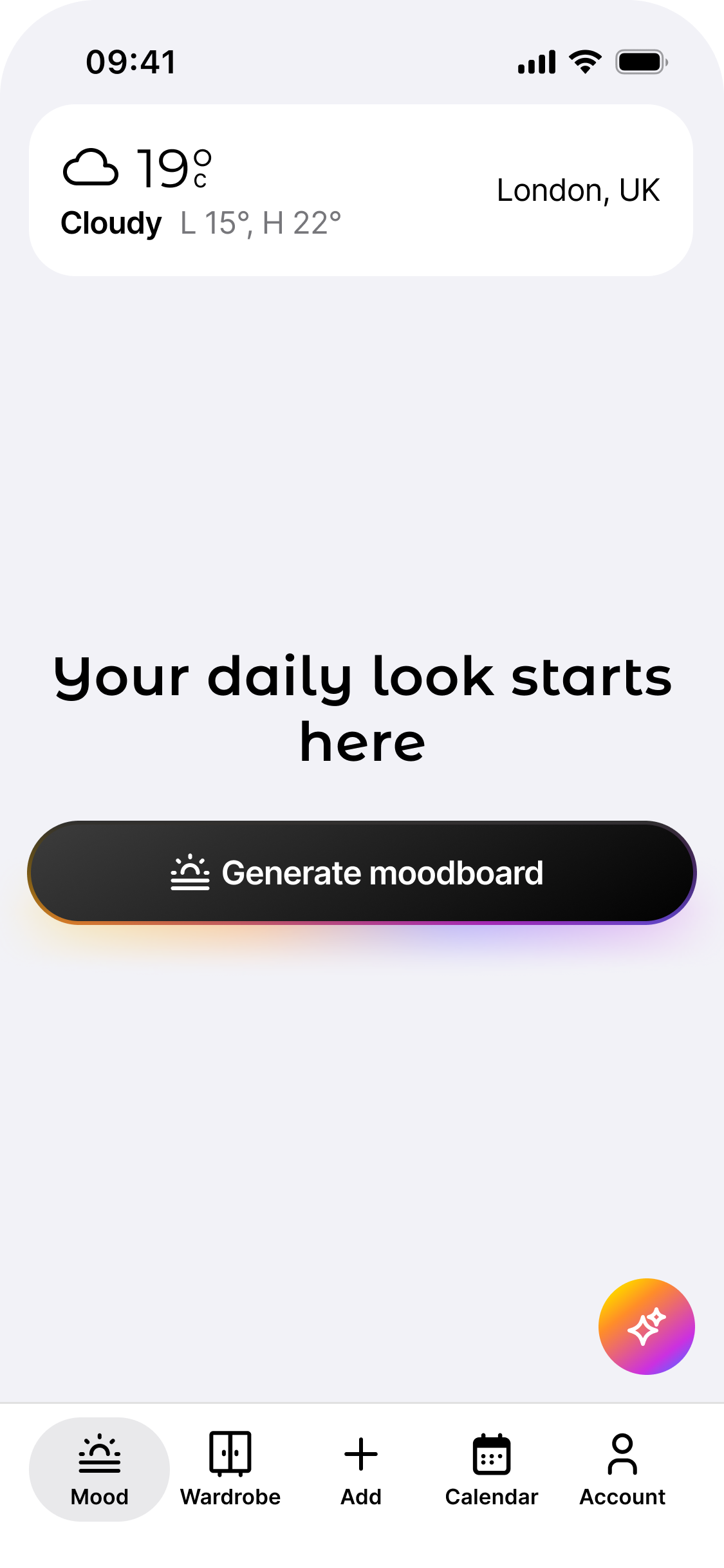 MOOTD context-aware home screen